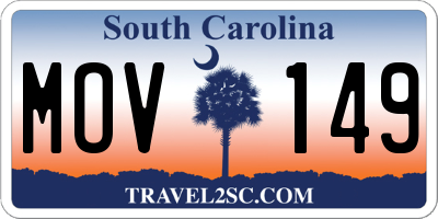 SC license plate MOV149