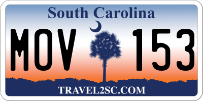 SC license plate MOV153