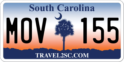 SC license plate MOV155