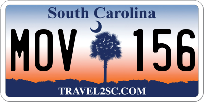 SC license plate MOV156