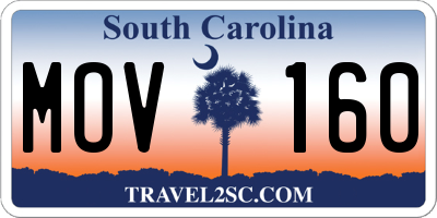 SC license plate MOV160