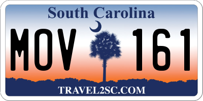 SC license plate MOV161