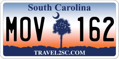 SC license plate MOV162