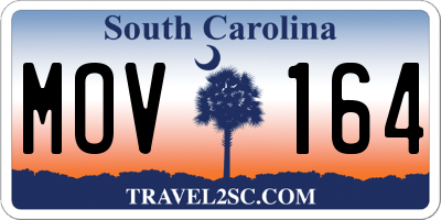 SC license plate MOV164