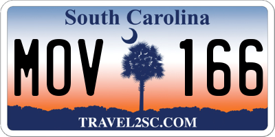 SC license plate MOV166
