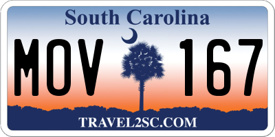 SC license plate MOV167