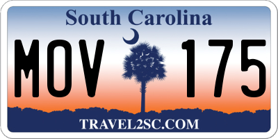SC license plate MOV175