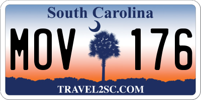 SC license plate MOV176