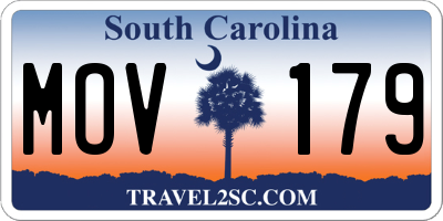 SC license plate MOV179