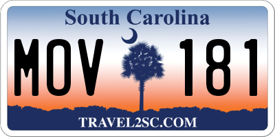 SC license plate MOV181