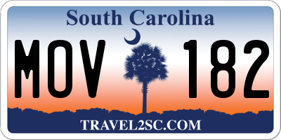 SC license plate MOV182