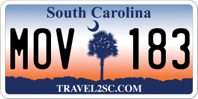 SC license plate MOV183