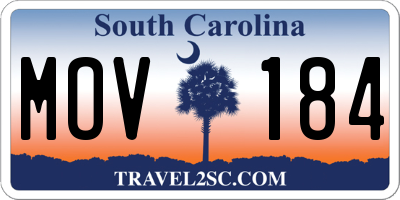 SC license plate MOV184