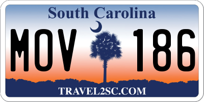 SC license plate MOV186