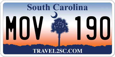 SC license plate MOV190