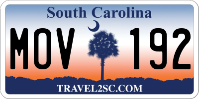 SC license plate MOV192