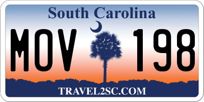 SC license plate MOV198