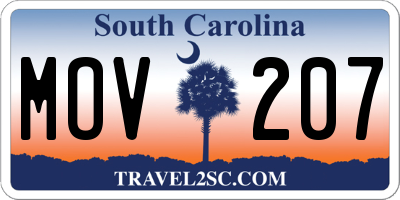 SC license plate MOV207