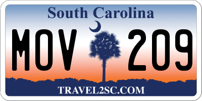 SC license plate MOV209
