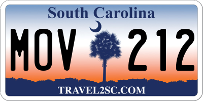 SC license plate MOV212