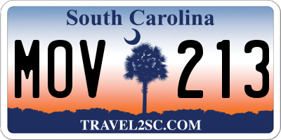 SC license plate MOV213