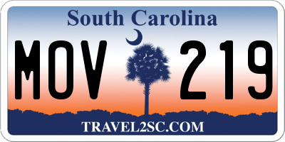 SC license plate MOV219