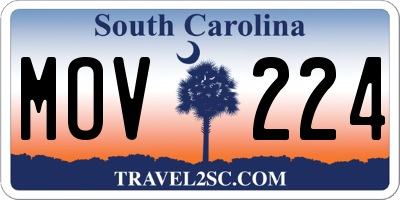 SC license plate MOV224
