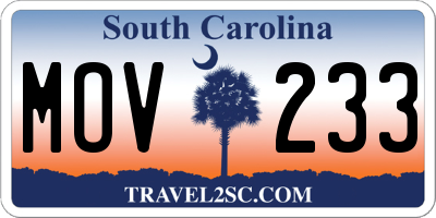SC license plate MOV233