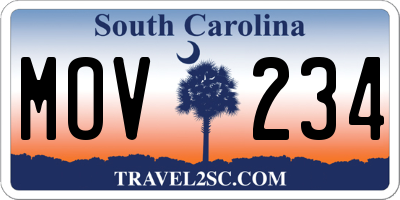 SC license plate MOV234