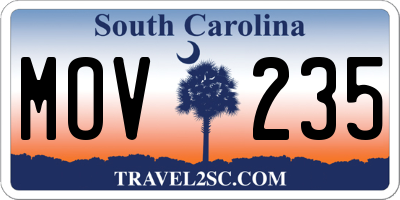 SC license plate MOV235