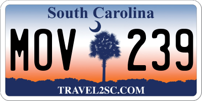 SC license plate MOV239
