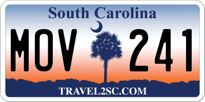 SC license plate MOV241