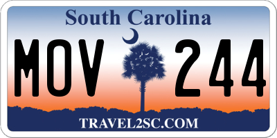 SC license plate MOV244