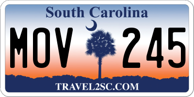 SC license plate MOV245