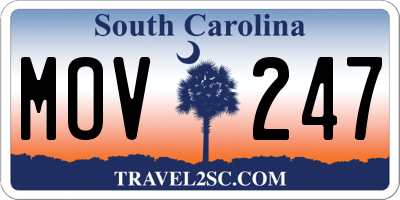 SC license plate MOV247