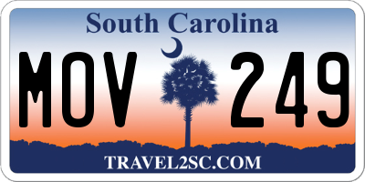 SC license plate MOV249