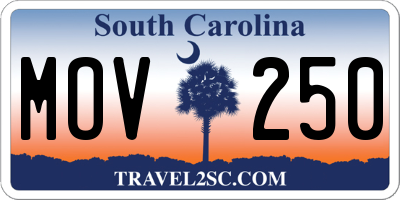 SC license plate MOV250