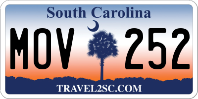 SC license plate MOV252