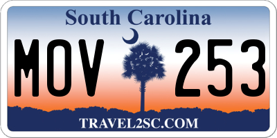 SC license plate MOV253