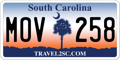 SC license plate MOV258