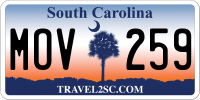 SC license plate MOV259