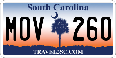 SC license plate MOV260