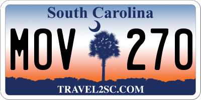 SC license plate MOV270