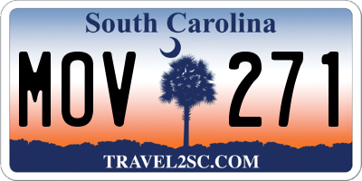 SC license plate MOV271