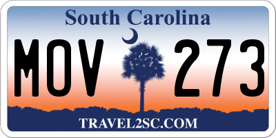 SC license plate MOV273