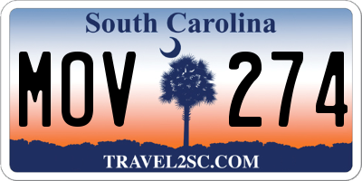 SC license plate MOV274
