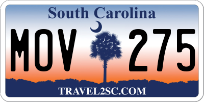 SC license plate MOV275