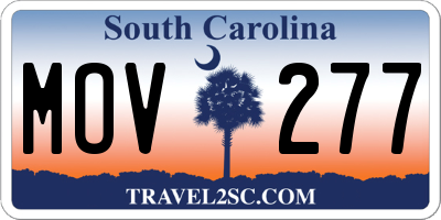 SC license plate MOV277