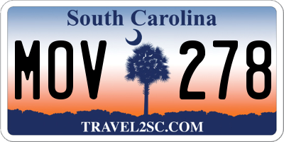 SC license plate MOV278
