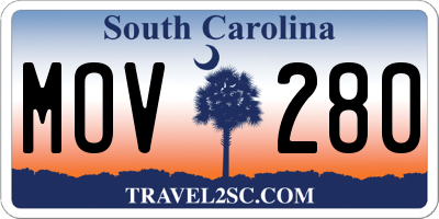 SC license plate MOV280